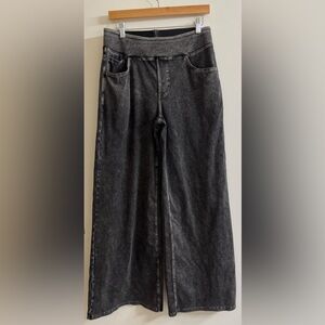 HALARA Washed Black High-Rise Wide Leg Jeans